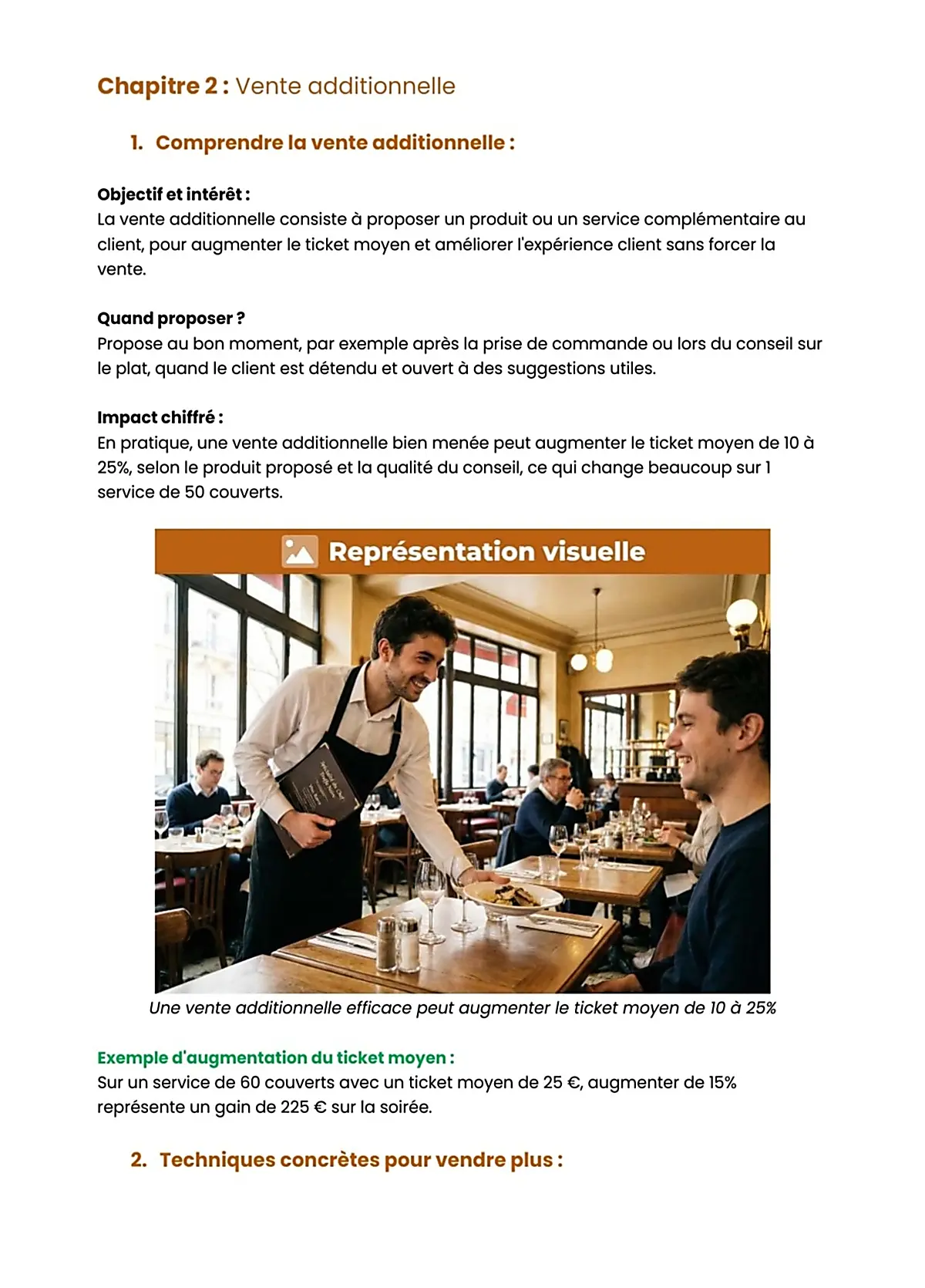 Example Fiche de Révision BP Restaurant